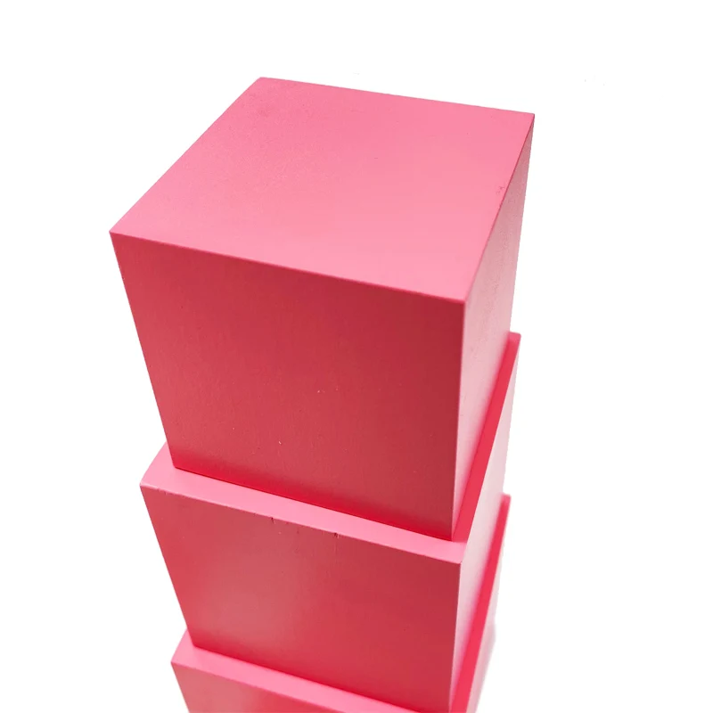 Trreeyear-torre rosa con 10 tarjetas de soporte para ni&ntilde;os en edad preescolar, ense&ntilde;anza de matem&aacute;ticas, juguetes de aprendizaje profesional Montessori-3