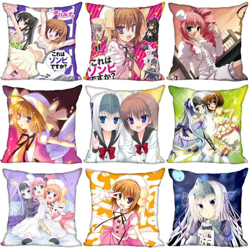 

Kore Wa Zombie Desuka Pillow Cover Bedroom Home Wedding Decorative Pillowcase Square Zipper Pillow Cases Soft No Fade 0918