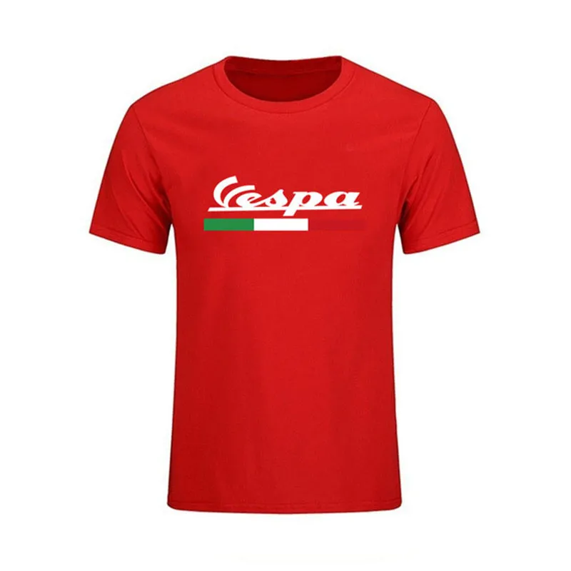

Vespa Green White Red Men's T-Shirt Retro Classic Scooter Summer Brand Tops Cotton Tees Fashion Motorcycle Series Short Sleeve