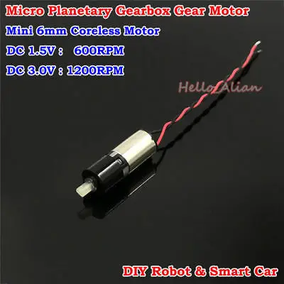 Миниатюрный миниатюрный планетарный редукторный электродвигатель 6 мм