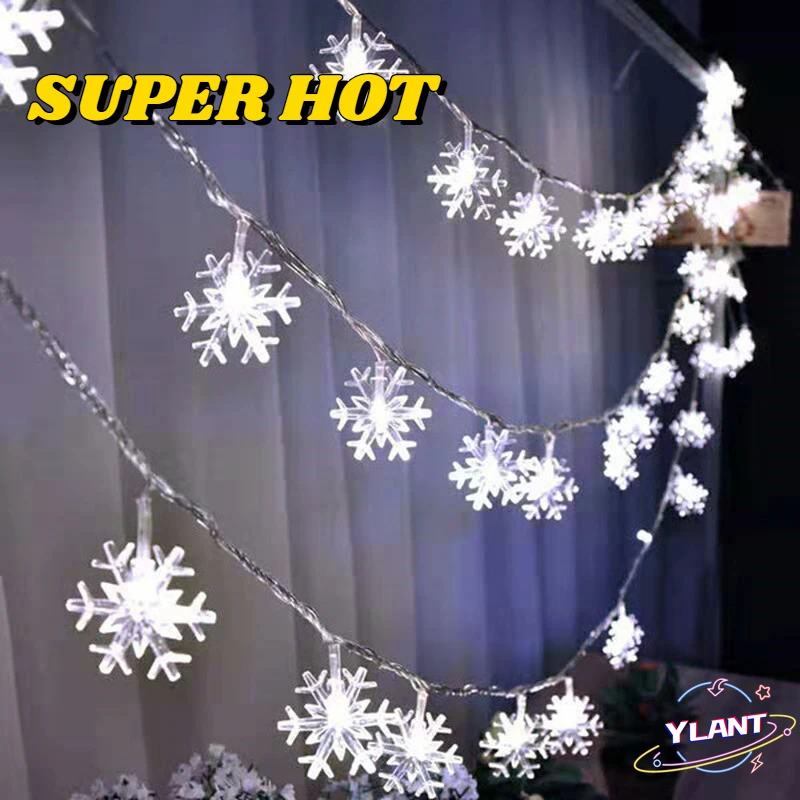 

SWT New Year Gifts Christmas Decorations for Home Christmas Gift String Fairy Lights Snowflake Led Garland for Merry Christmas
