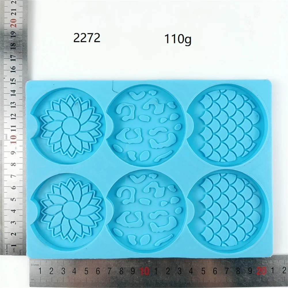 

6pcs/set Car Coaster Epoxy Resin Mold Auto Cup Mat Silicone Mould Diy Crafts Home Decoration Casting Tools