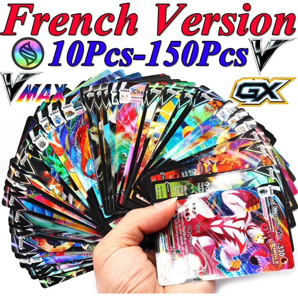 

50-150 шт. карта Покемон франчеса французский GX Сияющий V MAX VMAX тег команда Покемон карточная игра битва карта торговая детская игрушка