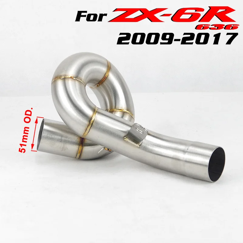 Выхлопной глушитель для Kawasaki ZX6R ZX636 2004-2008 2009-2015 средний звеньевой трубопровод