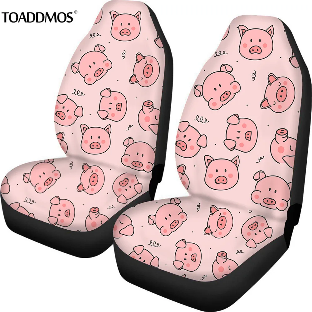Online TOADDMOS Sedile Del Veicolo Auto Protezione Zerbino Coperture Completa Wrap Animale Sveglio Di Colore Rosa Del Modello Del Maiale Set Di 2 Accessori Per Interni Auto Rimuovere