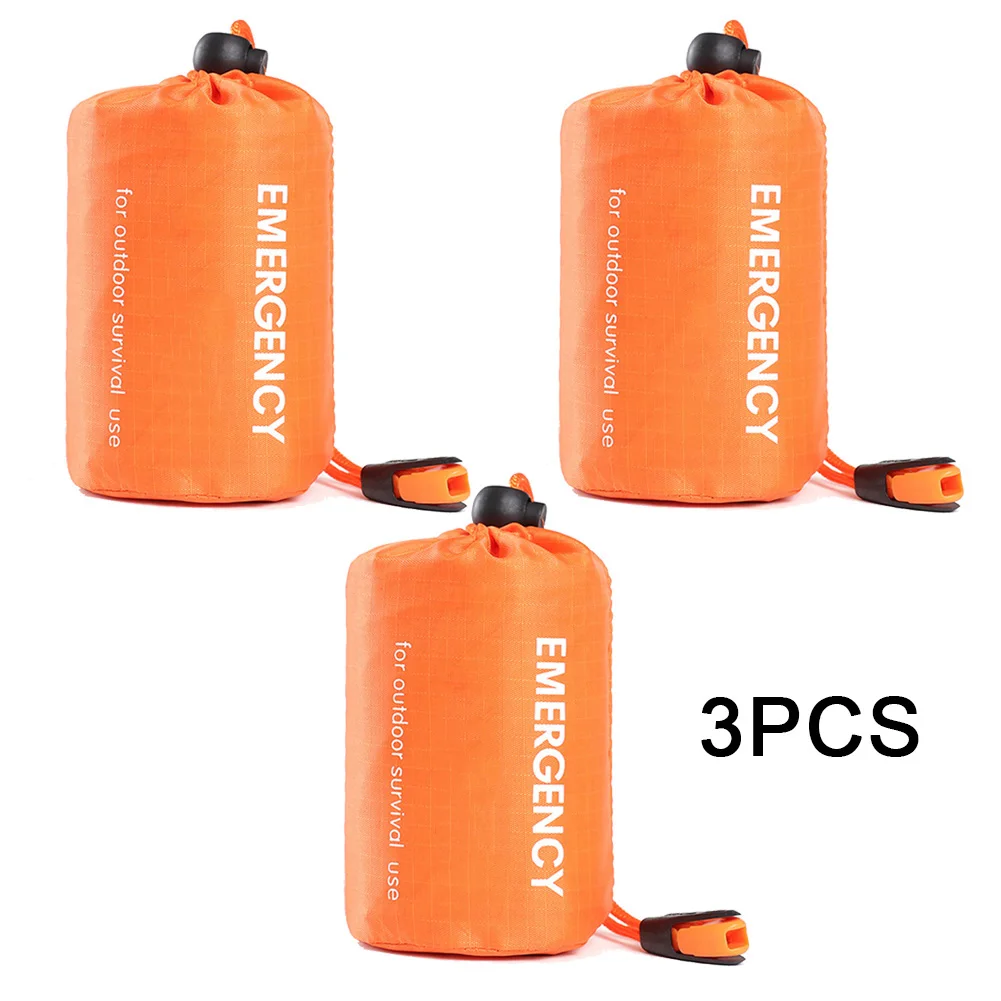 

3pcs Emergency Storage Bag Waterproof Survival Camping Hiking Picnic Travel Pack Sleeping Organize PE Outdoor Tools 213x90cm