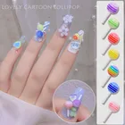 Корейский 6 мм DIY MINI Lollipop Nail Charm милые конфетные цвета милые аксессуары для ногтей для 3D дизайна ногтей высокое качество