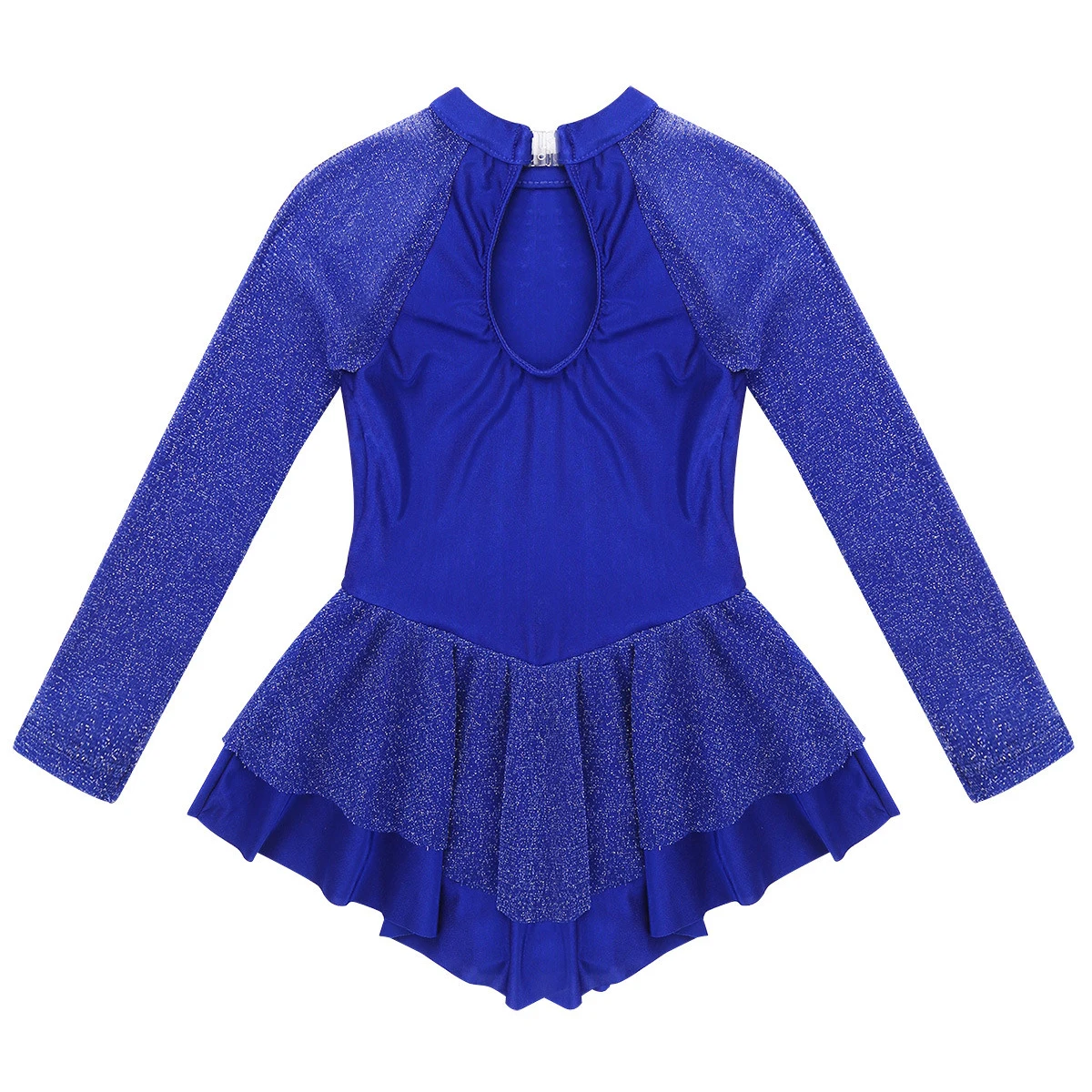 Детское блестящее платье с длинными рукавами Стразы для фигурок и катания на