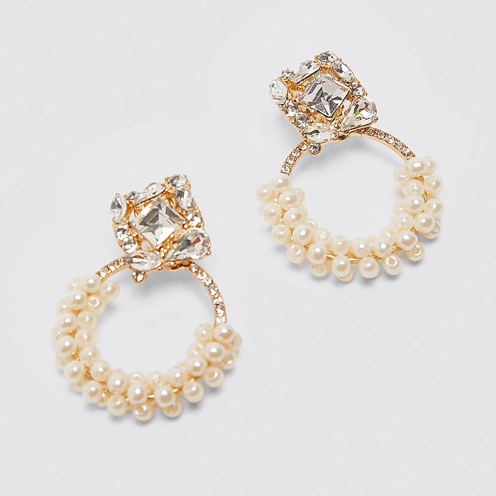 JJFOUCS трендовые жемчужные висячие серьги ручной работы массивные круглые женские