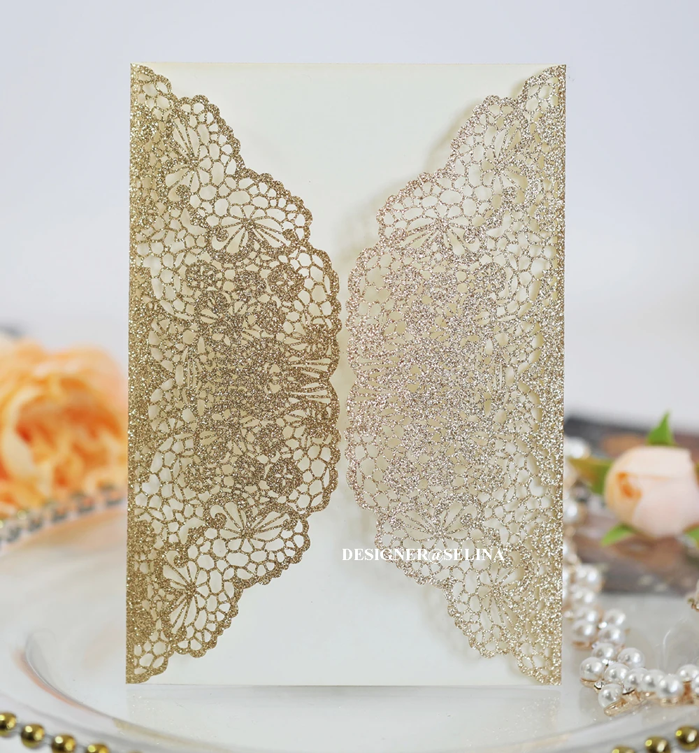 (50 шт./лот) Шампанское кружевное платье с цветочным рисунком на свадьбу