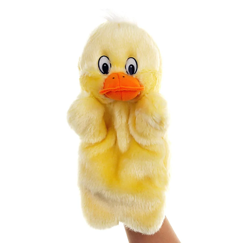 Животные куклы на руку панда корова утка лиса ворона мягкие детские плюшевые