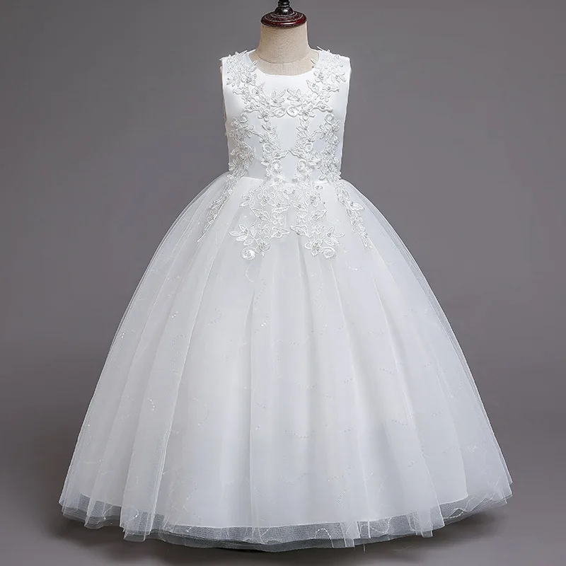 

Детское длинное свадебное платье Pengpeng, Сетчатое платье принцессы, От 3 до 15 лет, детская одежда, 61 платье для выступлений для девочек