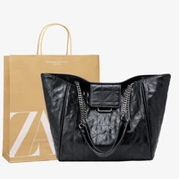 womens bags 2020 new black soft tote bag single shoulder bucket all match bag large capacity shopping bag trend
