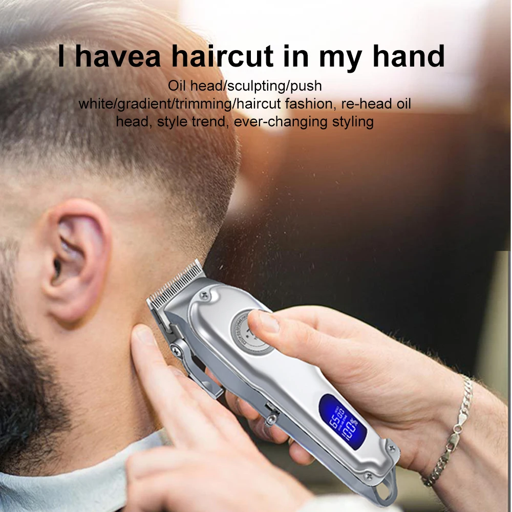 

Парикмахерская мощная режущая машинка для стрижки волос, Беспроводная Машинка для стрижки волос, триммер для стрижки волос, электрический ...