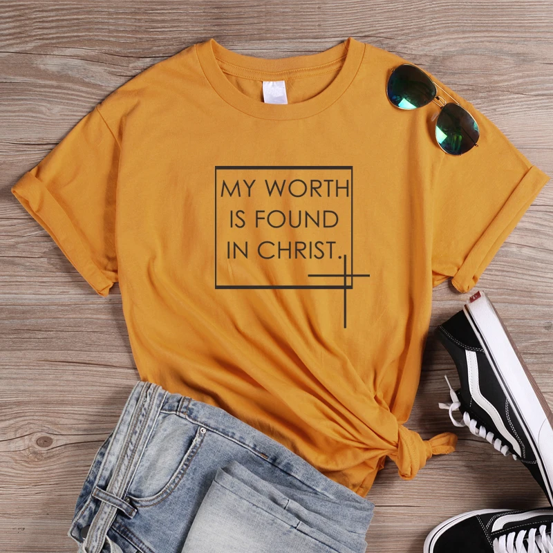 Женская хлопковая Футболка ONSEME с надписью My Worth Is Столкнувшись | одежда