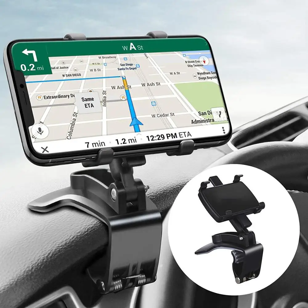 

XMXCZKJ Dashboard Car Phone Holder Mount 360 Degree Rotation with Clip Multi-Function for iPhone 12 11 Pro Max