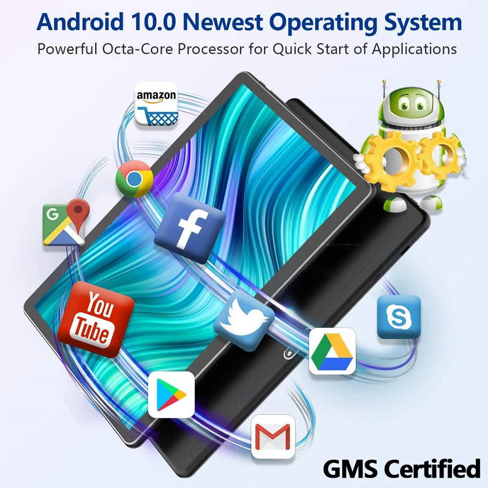 2021 Version 10 Inch Octa Core Android 10.0 Tablet PC 1280x800 IPS 4GB RAM 64GB ROM 4G FDD LTE Network WiFi Bluetooth GPS Type C