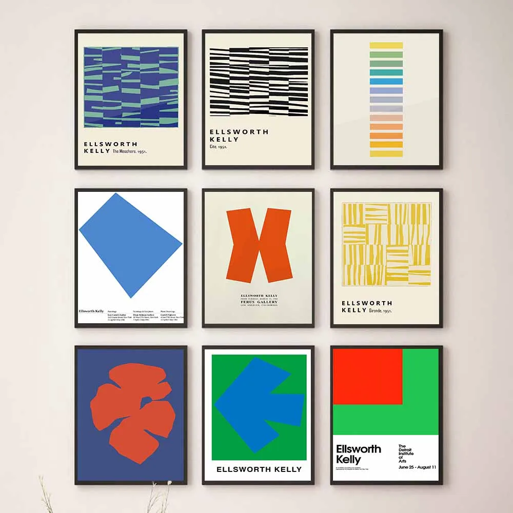 

Ellsworth Kelly Abstract Poster Gallery Museum Canvas Painting Retro Wall Artist Home Decorative Printmaking Picture Aesthetics