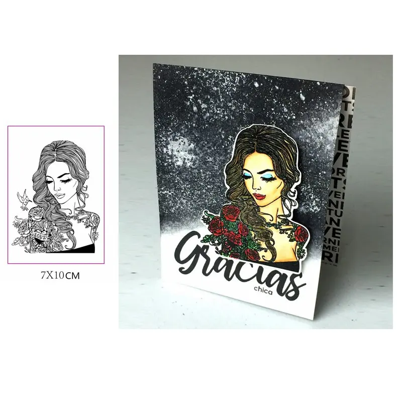 Модные милые сексуальные прозрачные силиконовые штампы для девочек скрапбукинг