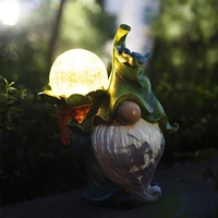 faceless doll solar light gnome garden decorative led lamp waterproof dwarf torch bearer statue figurines ornament home decor