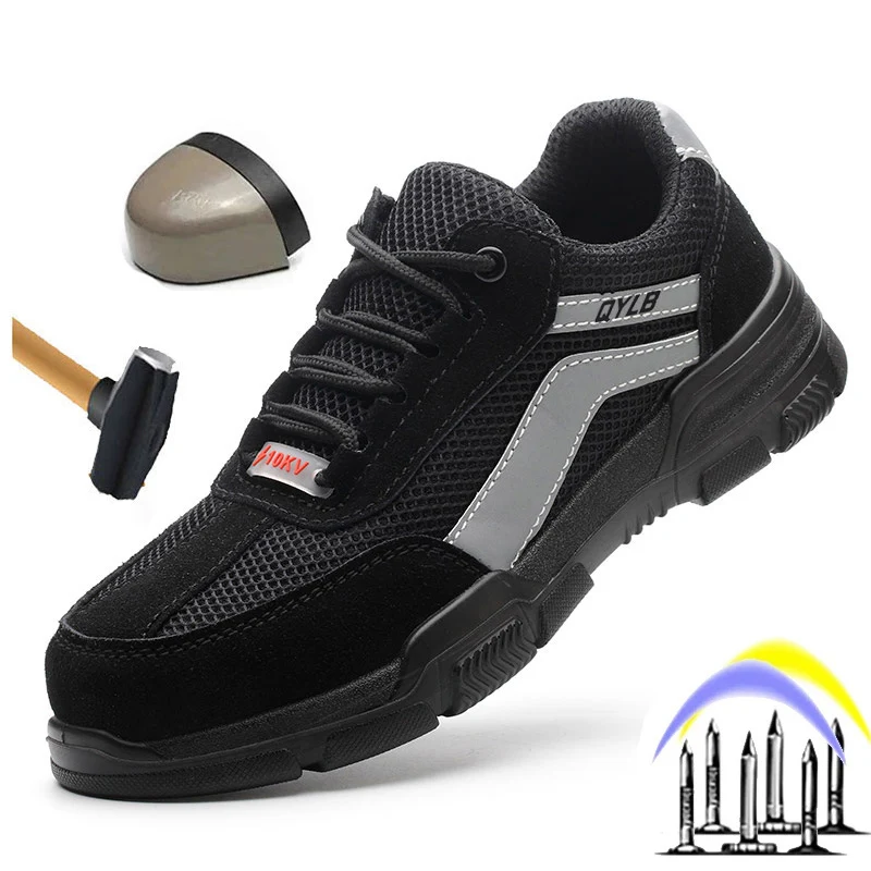 

Новый стиль мужские ботинки со стальным носком устойчивые к ударам рабочие ботинки неразрушаемая Защитная Обувь Легкая удобная