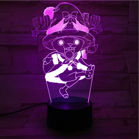 

One Piece 3D Lamp Bucky Chopper Solon Unique Gift for Children Office Decoration Touch Sensor Led Night Light Lamp Multi-color