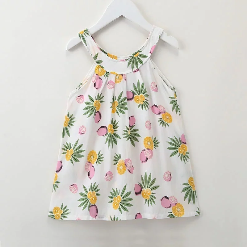 Dress for Girl 2021 Summer Children Clothing Cotton Watermelon Printed Princess Floral Vest Dresses Girls | Детская одежда и обувь