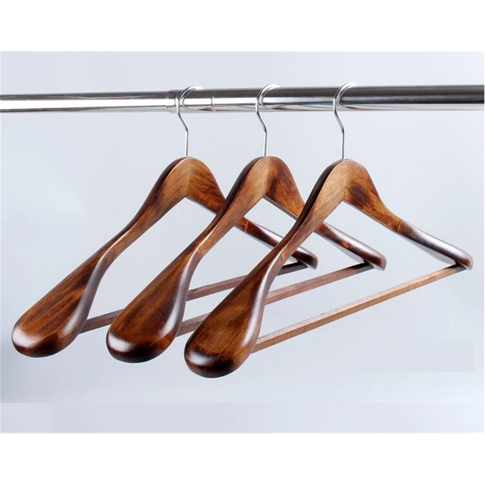 2pcs/lot 45cm Men Coat Hanger Wooden Hangers For Clothes Adult Wood High-grade Suit Hanger