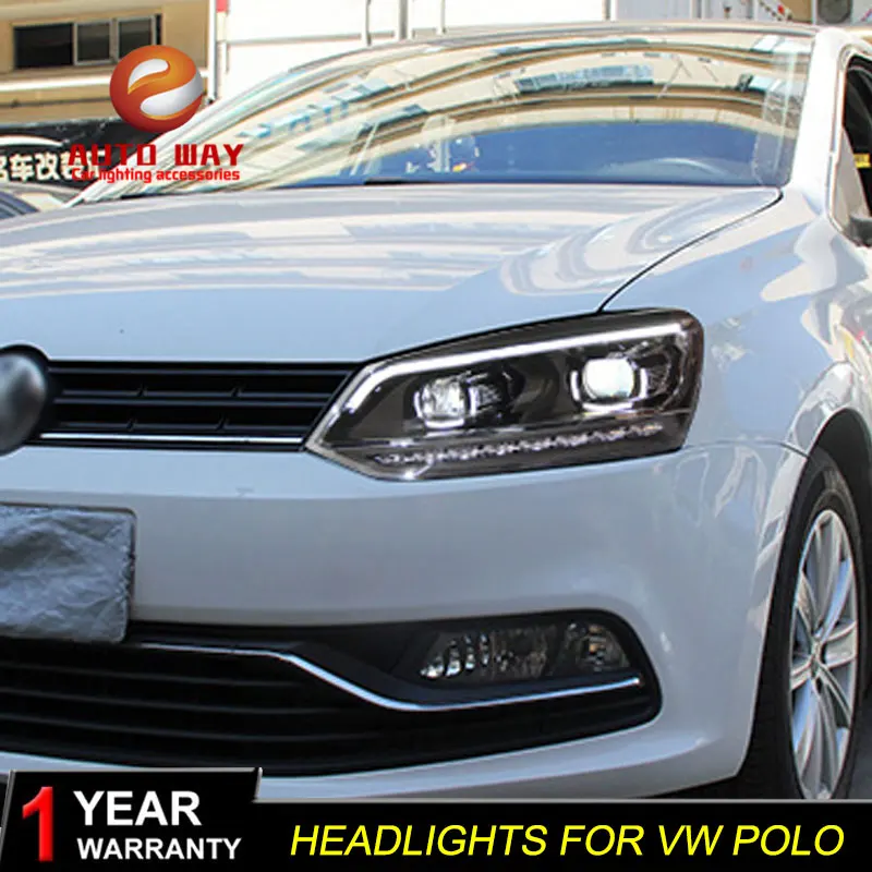 Автомобильный Стайлинг чехол для передней фары VW polo 2011 2017 светодиодный ная фара