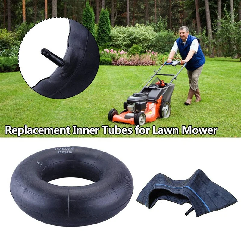 

15X6.00-6 Lawn Mower Tyre Inner Tube Tractor Wheel TR13 Straight Stem Garden Golf Cart Replacement Hand Trucks