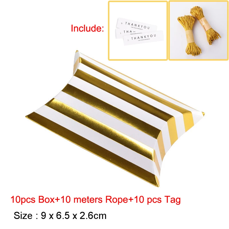 50 шт./лот коробка для конфет в форме подушки Рождественская подарочные бумажные