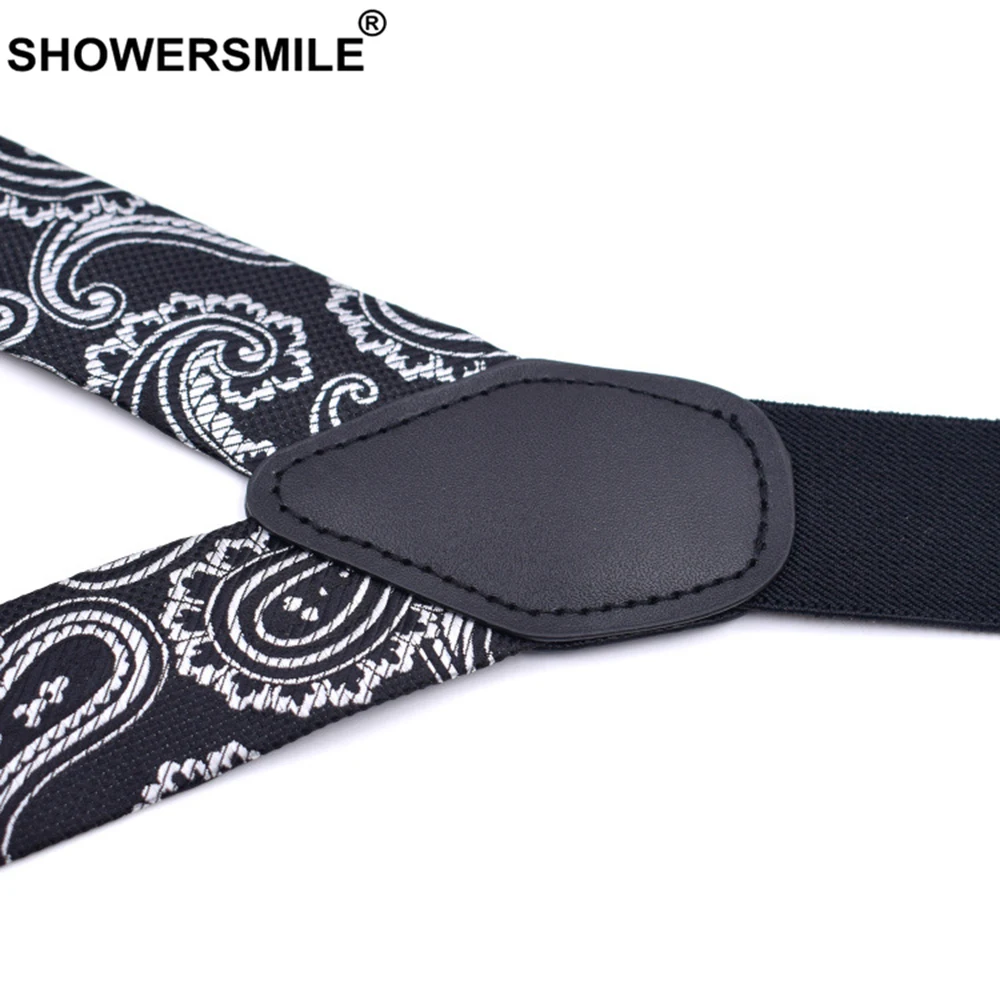 Shouresmile вышитые подтяжки для мужчин модные золотые 120 см 4 зажима мужской брюк |