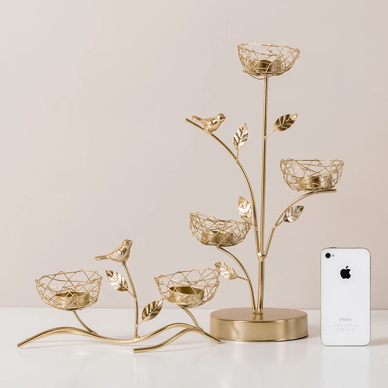 

Golden Metal Candle Holder European Home Decoration Living Room Dining Table Wedding Decoration Accessories Gold Candle Holders