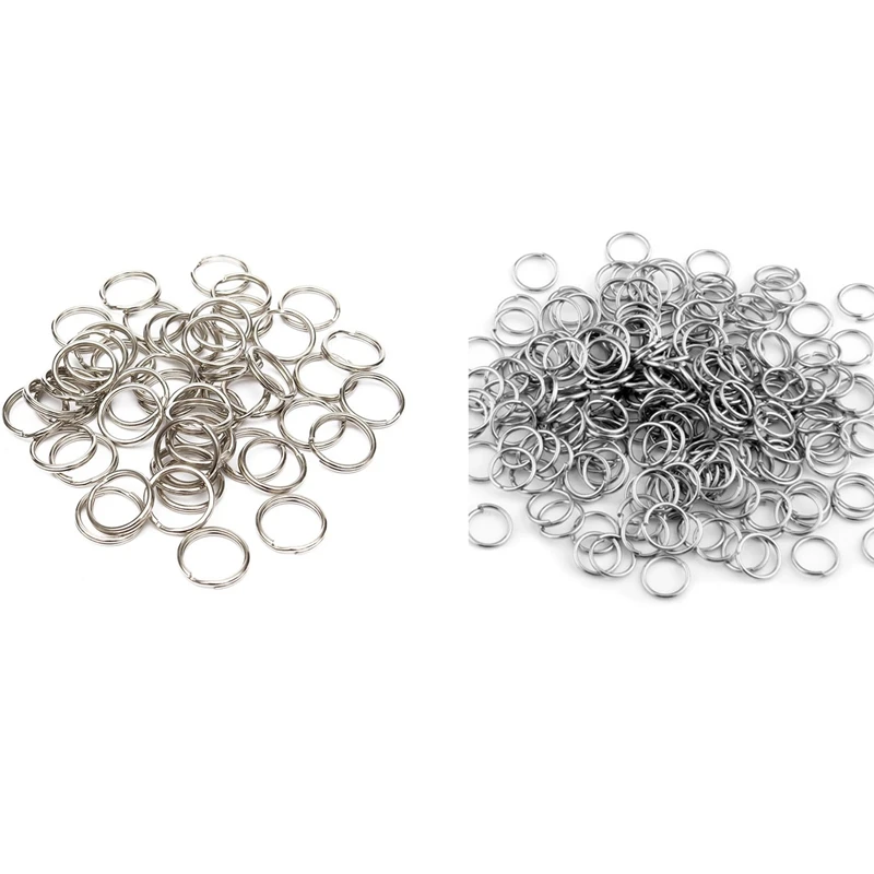 

Best 1050 Pcs Split Keyring Keychain Key Ring Loop Holder Clasps Keyfob Connector, 1000 Pcs 8mm & 50 Pcs 25mm