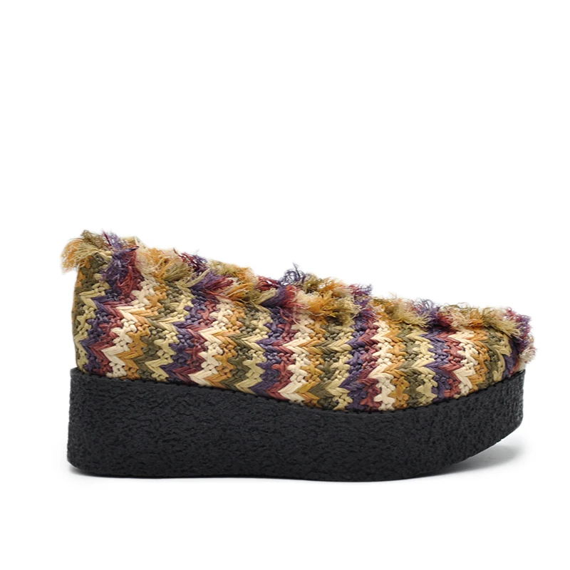 Artmu/оригинальные туфли на платформе с контрастными полосками Женские ручной