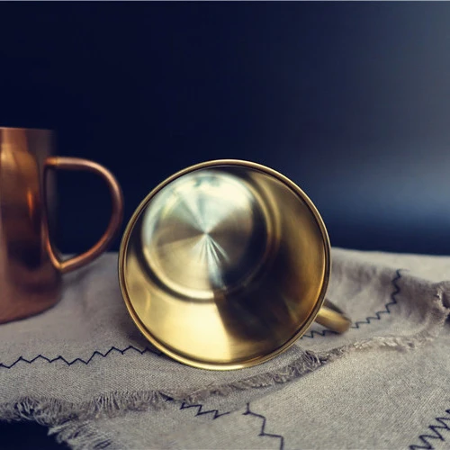 Старинная латунная кружка из нержавеющей стали чашка для молока и чая с медным