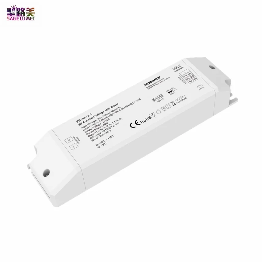 

DC12V или 24V затемнения RF 3 канала постоянного Напряжение 3CH 40W Светодиодный драйвер для одного цвета, двойной цвет или светильник с новой уника...