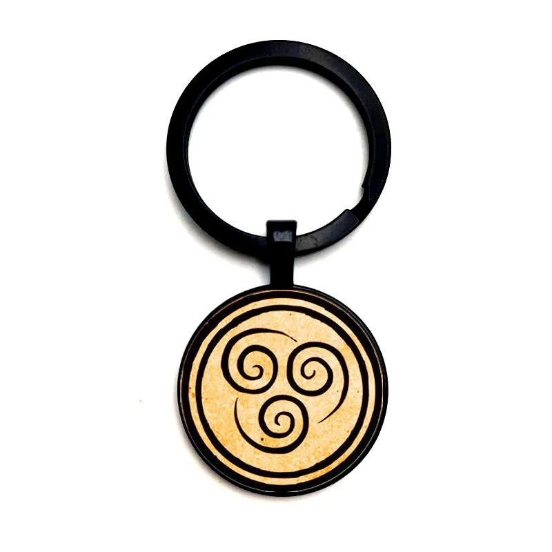

2020 New Avatar The Last Airbender Keychain Kingdom Jewelry Air Nomad Fire and Water Tribe Pendant Glass Dome Keychain