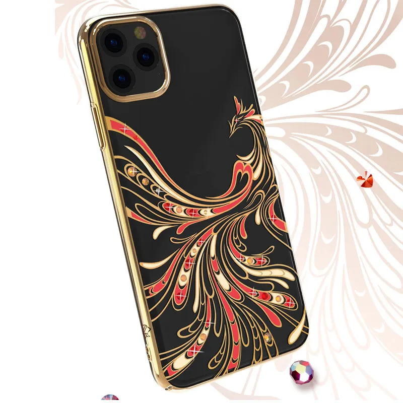 

Оригинальный Роскошный брендовый чехол Kavaro со стразами для iPhone 11 Pro/11 Pro Max/11 Funda Прозрачный жесткий чехол со стразами для дам