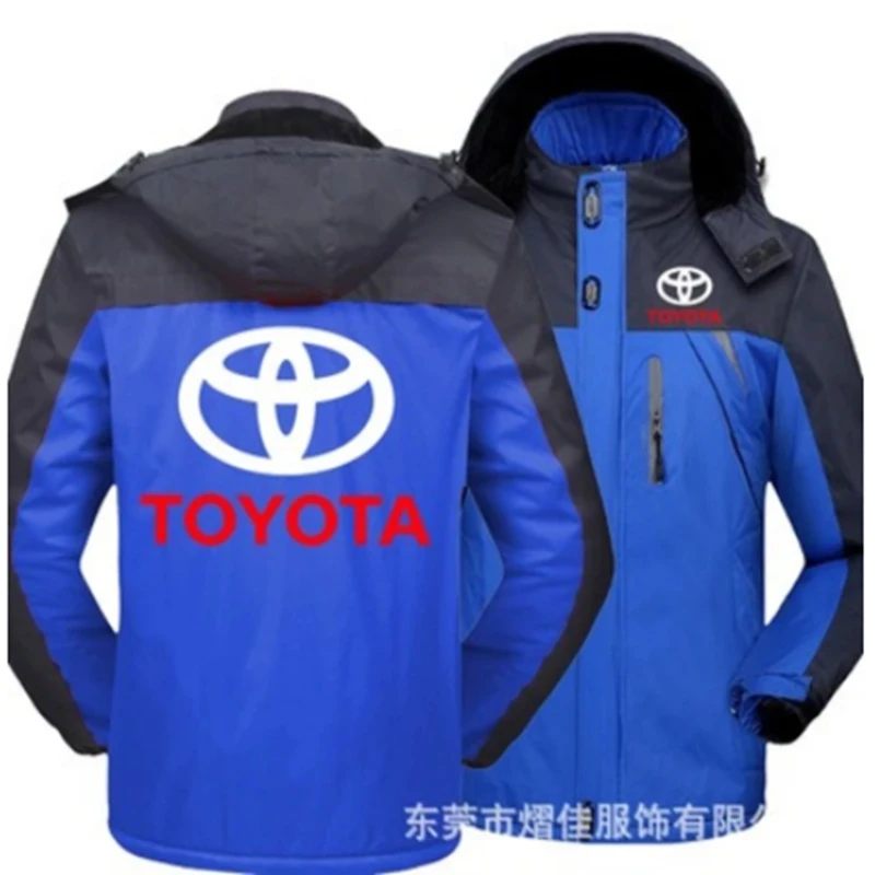 

Зимняя мужская куртка Toyota, плотное бархатное теплое пальто, Мужская ветрозащитная верхняя одежда с капюшоном, повседневное альпинистское п...