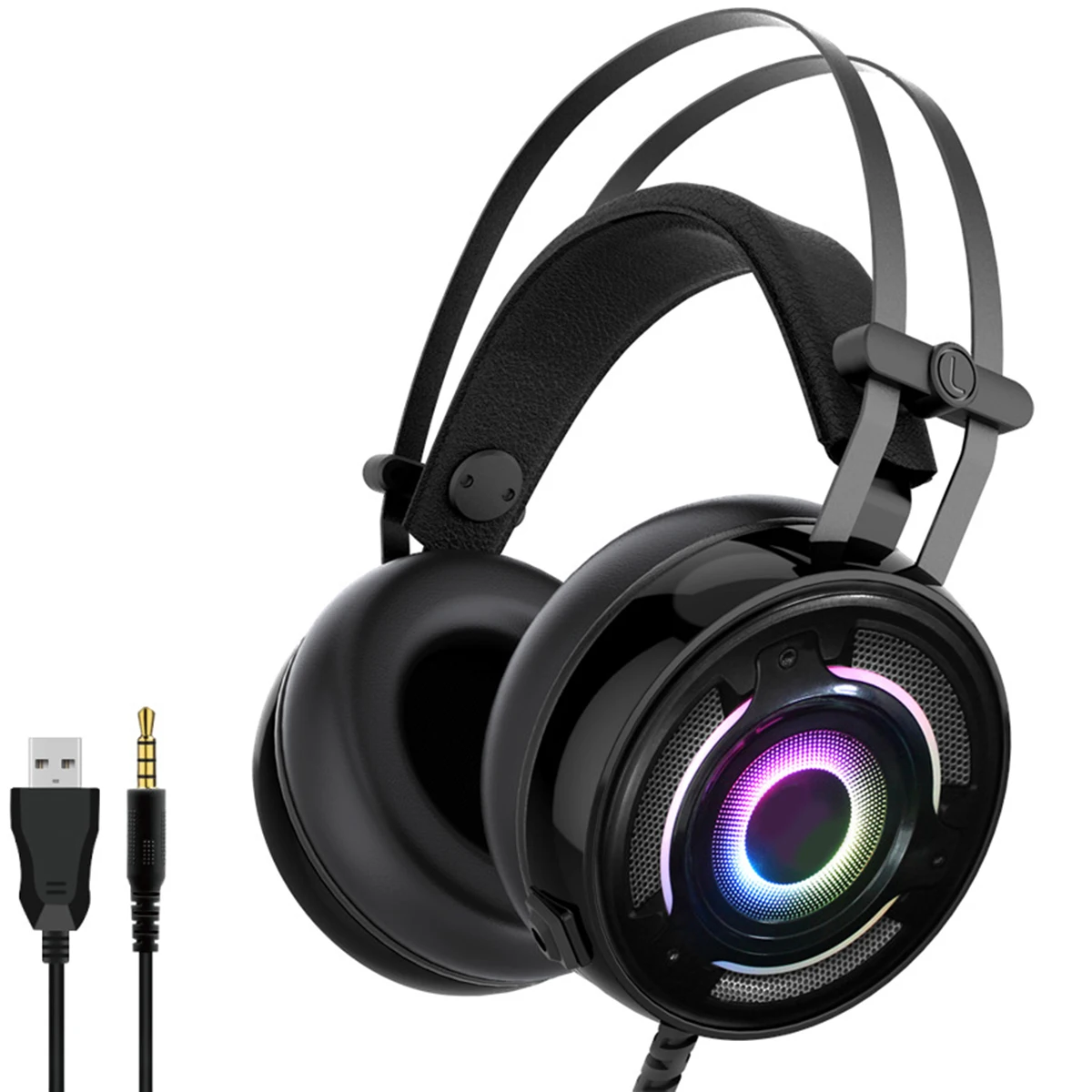 Проводные Игровые наушники SOONHUA 3 5 мм USB Накладные с микрофоном подсветильник ка