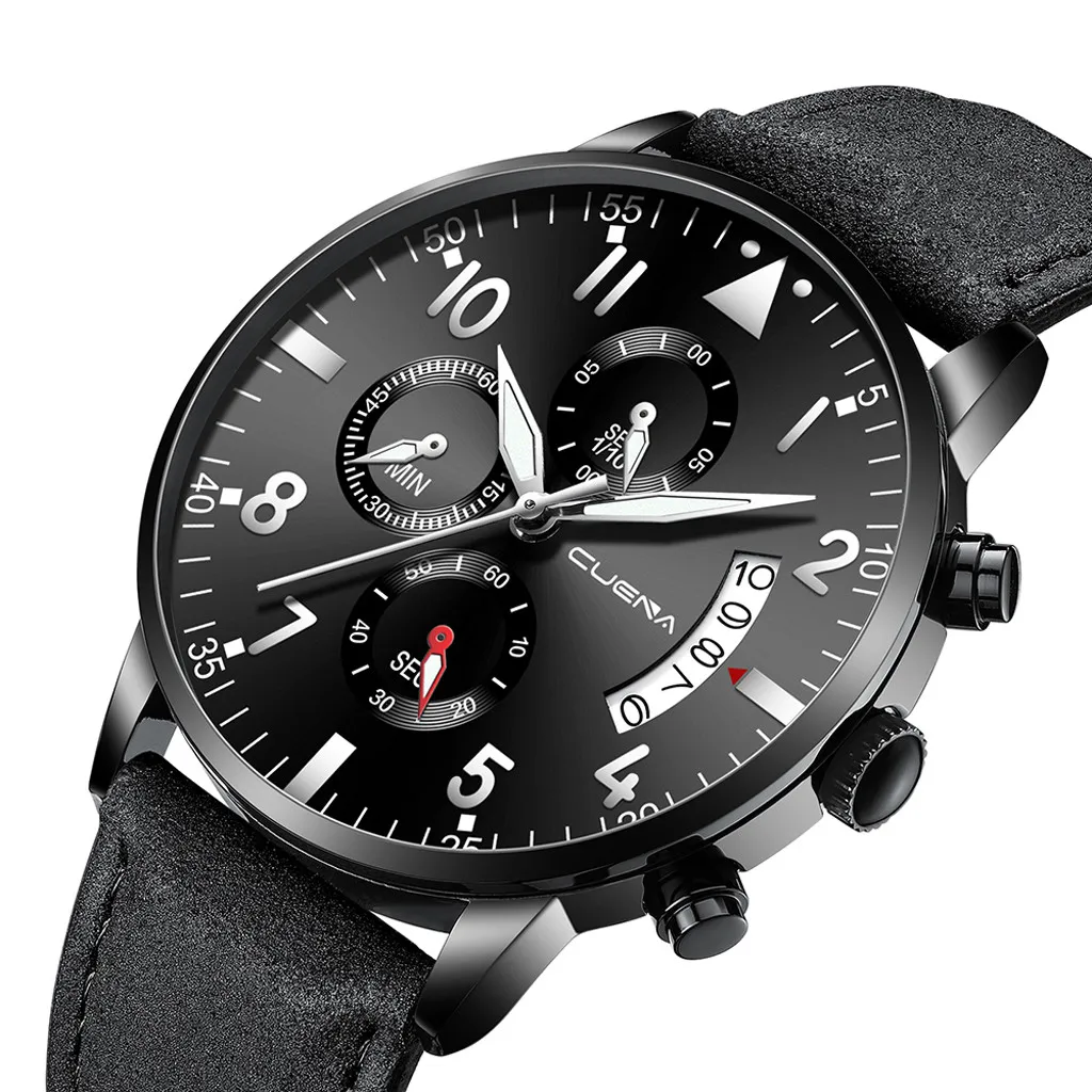 Wo мужские наручные часы военные Роскошные спортивные аналоговые кожаные