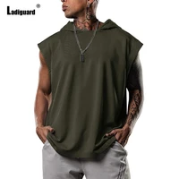 ladiguard men casual sports tank top male sleeveless shirt army green fashion loose vest clothing 2021 summer casual pullovers