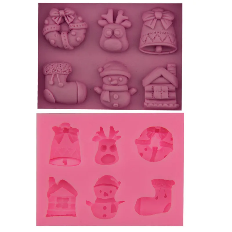 

1 шт. рождественские носки, снеговик, силиконовая помадка 3D, конфеты, инструмент для выпечки шоколада