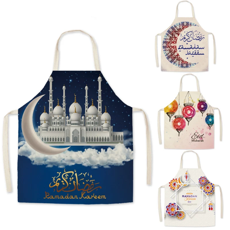 1 шт. Рамадан узор из хлопка и льна Кухня фартуки для Для женщин дома Пособия по