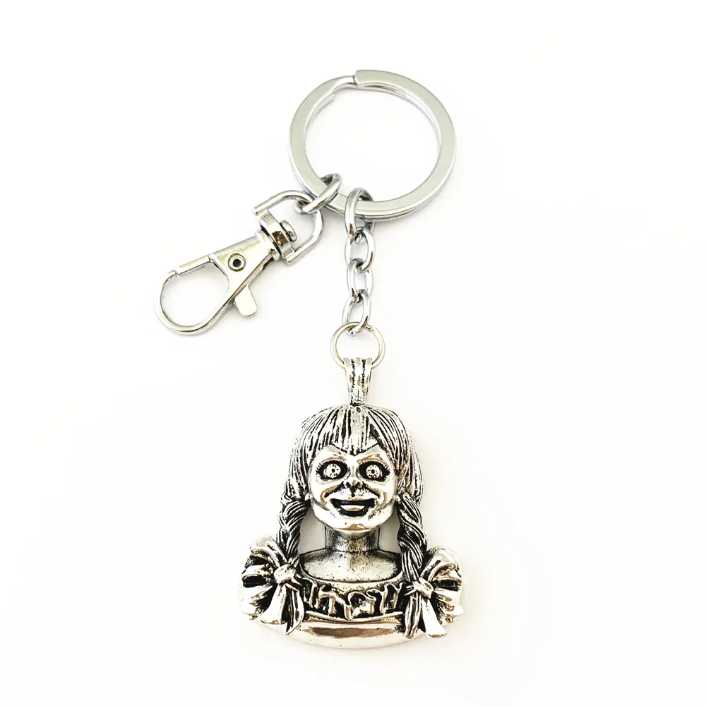 

Annabelle Jason Voorhees Freddy Krueger Sam Doll Trick or Treat Horror Keychain Metal Jewelry Gifts for Girl