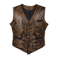dropshipping2021 new men waistcoat steampunk v neck sleeveless vintage spring vest for cosplay