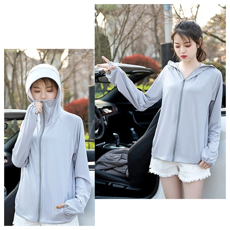 

Driving Sunscreen Clothes Women Ice Silk Sunscreen Shirt Summer Thin Sun-proof Clothing Anti-ultraviolet Sun-proof Clothes