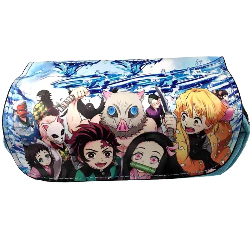 D Аниме Demon Slayer: Kimetsu no Yaiba пенал для макияжа косметичка Мультифункциональный флип канцелярские сумки в подарок - Цвет: D