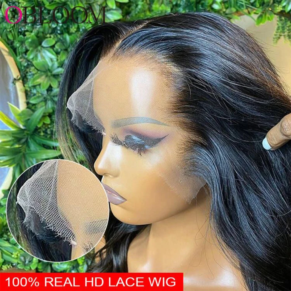 Invisible 13*4 HD Lace Frontal Wig Human Hair Wigs Straight HD Transparent Lace Wig Pre plucked Bleached Knots Wigs For Women